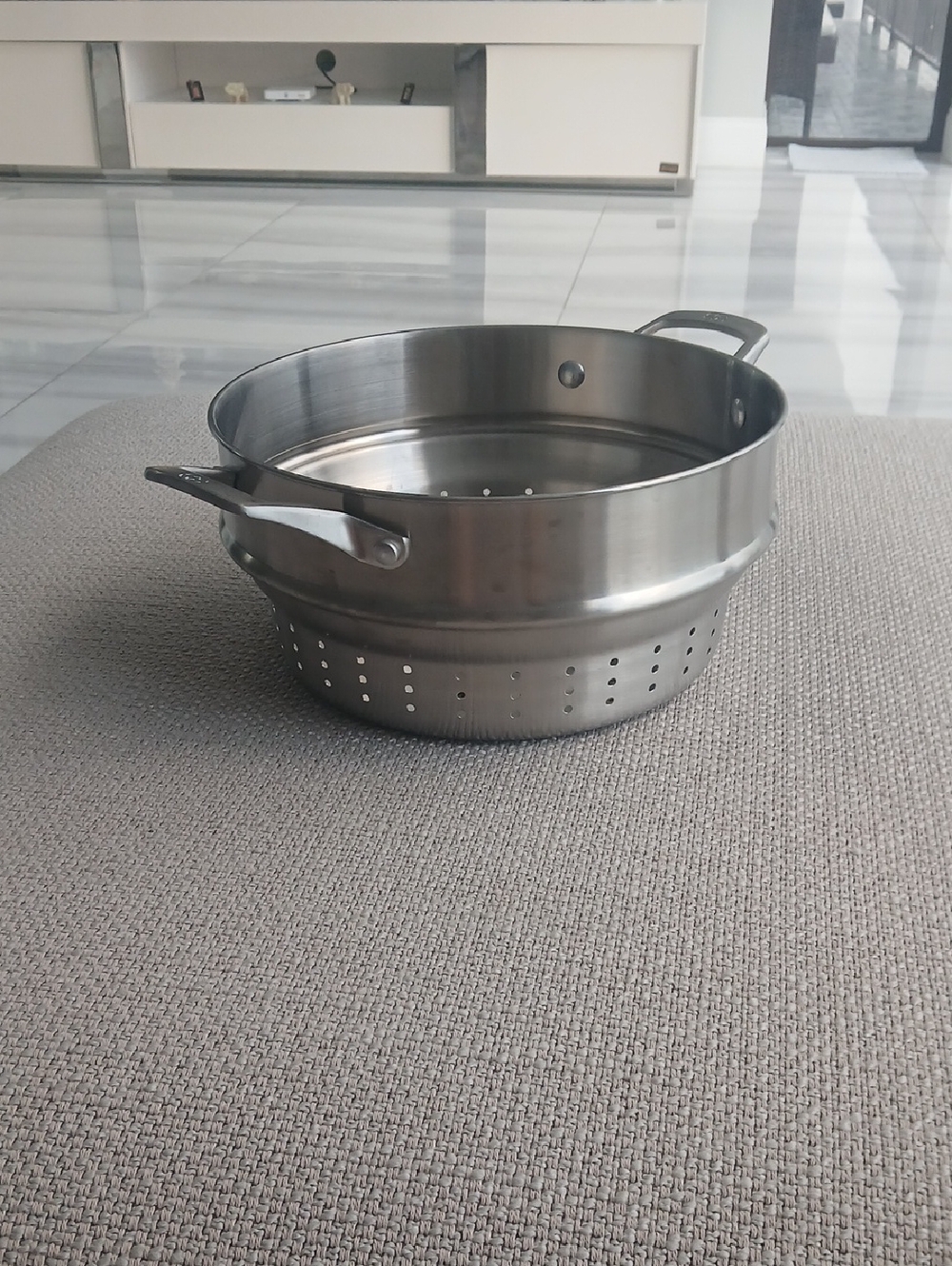 Calphalon Stainless Steel Double-Handle Pasta Strainer - Silver